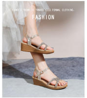 Nuevas sandalias de moda con diamantes de imitación, versión coreana, plataforma y tacón de cuña para mujer - details 11