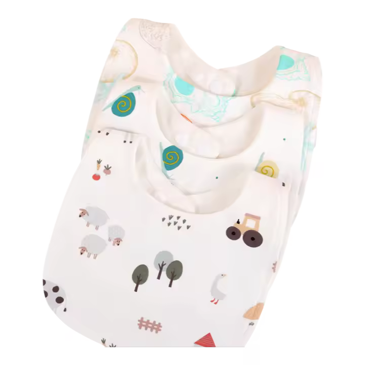 MOV-3pcs Pañuelos Para Bebé En Forma De U Rotación 360° Muselina Bandana Ropa De Bebé Recién Nacido Niño Niña Paño De Saliva De Bebé - 1