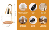 Calentador de velas, lámpara de vela elegante con interruptor de atenuación y bombilla, calentador de cera de vela Plug In, calentador de cera - details 0