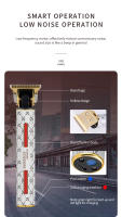 Kemei-cortadora de pelo T9 1969 para hombre, máquina de corte de pelo profesional recargable con cuchilla en T de 0mm, USB, para barbero - details 9