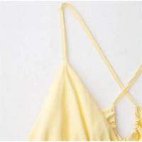 Vestido de noche elegante OUWU Cadena larga amarilla con cuello en V Ropa de playa para vacaciones de verano - details 4