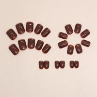 24pcs Uñas Postizas Cortas Y Redondas En Colores Sólidos Full Cover Desmontables Para Dedos De La Mano En Acrílico - details 5