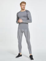 Men's Grey Compression Shirts: Quick-Dry Long Sleeve Athletic Workout Tops for Maximum Performance! - details 0