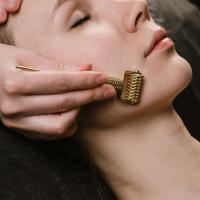 Beauty Derma-Rodillo profesional para el crecimiento del cabello y la barba, rodillo de masaje con microagujas de Metal dorado para hombres y mujeres - details 8