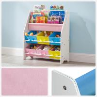 Estantería de Juguetes de 9 Cajones de Tela No Tejida Organizador Infantil para Sala de Juegos de Guardería Marco de Madera Blanco - details 24