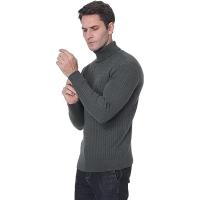 Nuevo suéter de cuello alto de invierno para hombre, suéter tejido informal para hombre, jerséis de Fitness para mantener el calor, Tops - details 7