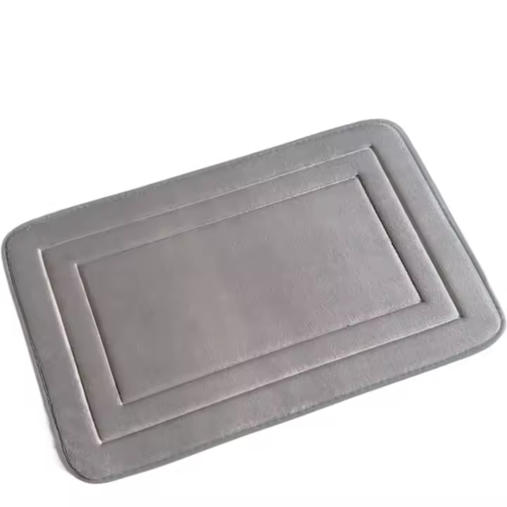 Alfombra de puerta en relieve de lana de coral, alfombrilla absorbente para pies, alfombrilla antideslizante para inodoro, alfombra simple para el hogar - 1