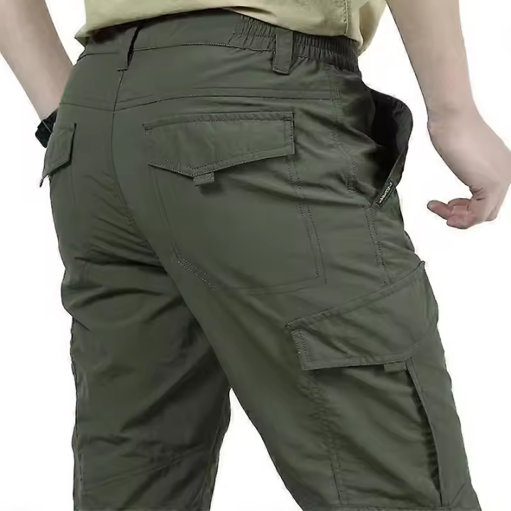 Pantalones Cargo para hombre, impermeables, de secado rápido, transpirables, ligeros, largos, informales, delgados, BSSM - 1