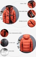 Chaqueta de Plumífero con Capucha para Hombres Cálida, Gruesa, Ajuste Grande, M-4XL - details 3