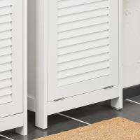 Armario para baño Alto Mueble Columna de Baño Estanterías de Baño con 2 Puertas y 1 Cajón Blanco - details 33