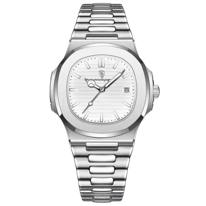 POEDAGAR Nuevo impermeable ultra delgado para hombre reloj calendario reloj de cuarzo - 1