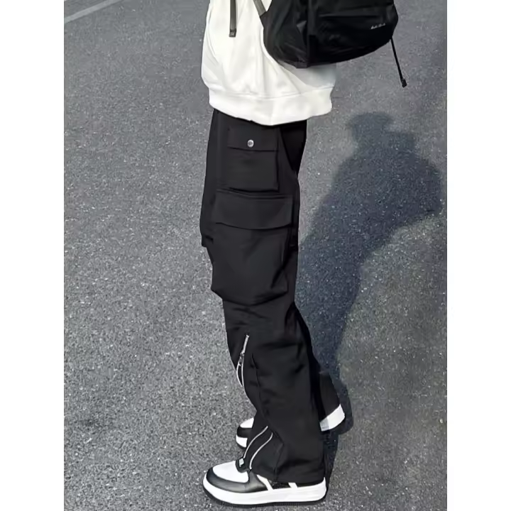 Pantalones de carga de estilo americano cremallera diseño de tendencia pantalones de carga máquina al aire libre trekking pantal - 1