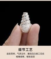 Entra de Buda de Plata Pura S Accesorios de Abalorio de Cabeza de Tres Vías con Tesoros de Ocho Joyas - details 4