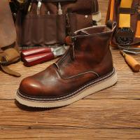 Cuero genuino de alta gama, piel de vaca de primera capa, transpirable, botas de hombre con suela blanda, zapatos de piel de vaca pura. - details 18