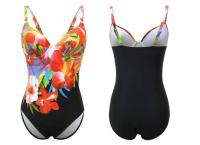 Trajes de baño de una pieza con estampado floral para mujer, traje de baño cerrado de talla grande, con elevador, para piscina y playa - details 13