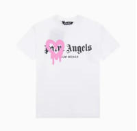 Palm Angels love dissolve heart graffiti letras hombre y mujer camiseta cuello redondo suelto manga corta verano - details 0