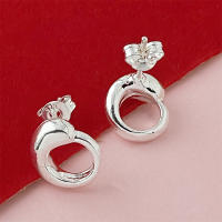 Andara Aretes de Doble Corazón de Plata Esterlina  Accesorio Casual de Ropa con Estilo Europeo y Americano Regalo de Joyería de Vacaciones - details 3