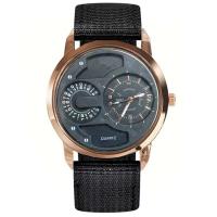 Reloj de Pulsera de Cuarzo Automático Estilo Casual de Moda para Hombres Correa de Nylon Negro - details 8