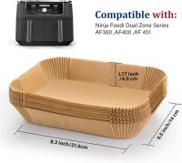 Papel de hornear para freidora de aire Ninja Dual XL foodi AF300 AF400 AF451, revestimiento de papel desechable, accesorios para parrilla - details 1