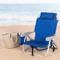 playa plegable y reclinable 5 posiciones, Silla portátil plegable 55x67,5x86cm, Incluye cojín, 1 bolsillo, 1 bolsa con cremallera y topes antivuelco, Sillas de playa - details 9