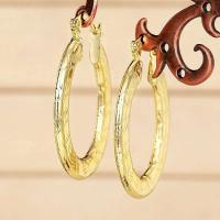 Patrón de tallado giratorio dorado para mujer serie Huitan-2025, pendientes redondos de moda, joyería de Metal multifuncional - details 8