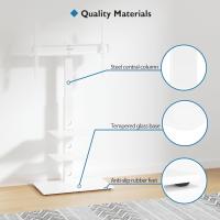Soporte de TV con Base Ajustable Vidrio Templado de 3 Niveles Para Pantallas LED OLED LCD Plasma de 30 a 70 Pulgadas Max VESA 600x400 mm Blanco - details 3
