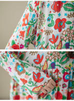 Vestido Vintage de Algodón de Manga Larga Talla Grande, Elegante y Suelto para Mujeres - details 93