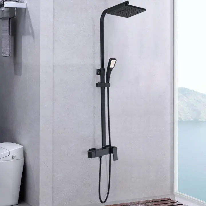 Kit de Ducha Completo Grifo de Ducha con Cromado Sólido Columna de Ducha Ajustable - 1