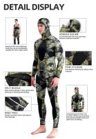 Traje de neopreno de camuflaje de 3mm con capucha de fisión de manga larga 2 piezas de neopreno sumergible para hombres traje de buceo impermeable que mantiene el calor - details 1
