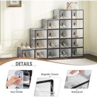 18X Cajas de Zapatos de Plástico Cajas Transparentes Apilables y Plegables para Zapatos Organizador para Zapatos en Guardarropa Caja Almacenaje de Zapatos con Tapa Frontal - details 3
