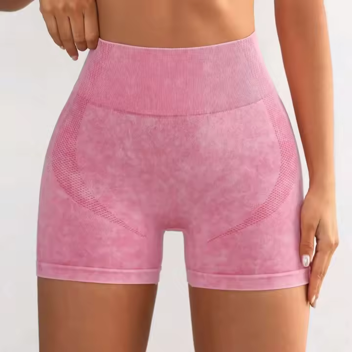 Shorts de Cintura Alta y Sin Costuras Ouwu Ajuste Lateral para Deportes y Fiestas al Aire Libre - 1