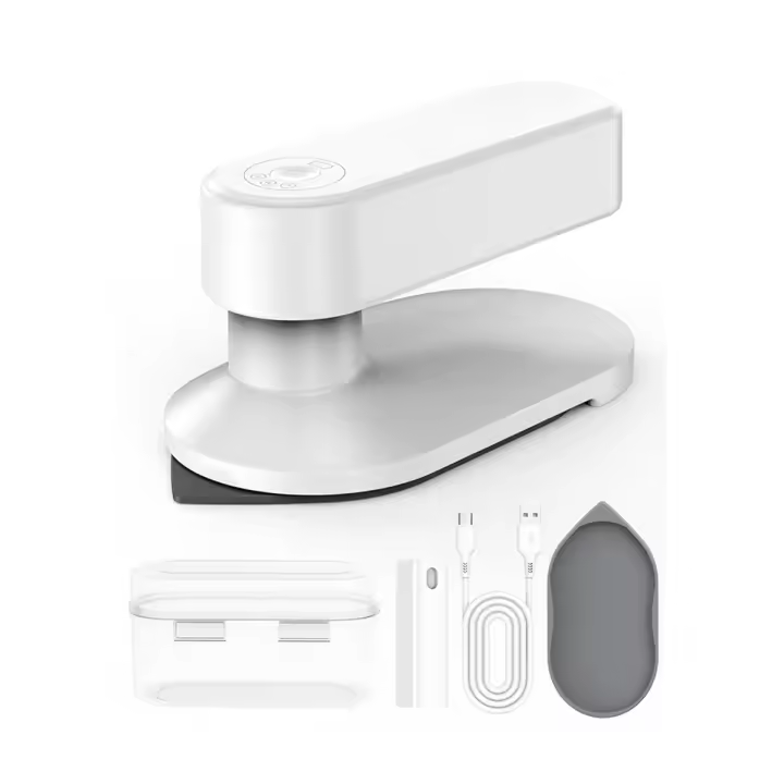 Plancha de viaje inalámbrica para ropa, tamaño Mini, sin vapor, ligera, portátil, con caja de almacenamiento, almohadillas térmicas, 0,7 libras - 1