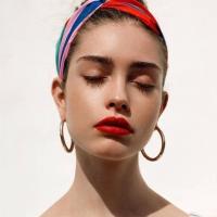 Pendientes de aro chapados en cobre de 18k para mujer, estilo ins, personalidad exagerada, ligeros, de lujo, simples, pendientes de celebridades de Internet para mujer - details 3