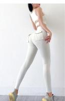 Mallas deportivas elásticas de cintura alta para mujer, pantalones ajustados de Color sólido para entrenamiento, venta al por mayor, para correr, gimnasio, Fitness, Yoga - details 2