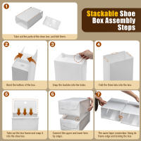 Organizador de Zapatos de Plástico Transparente Plegable Almacenamiento de Espacio Saving para el Hogar Caja de Almacenamiento de Muebles y Organización - details 6
