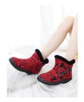 Botas de nieve con doble cremallera para mujer, botas cortas de invierno de barril corto de gran tamaño con botas de algodón - details 10