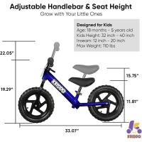 años, Edad 18 Meses a 5 años, Bicicleta de Empuje de 12 Pulgadas con Placa Individual (3 juegos de pegatinas incluidas), Bicicleta de regalo para 2-3 niños y niñas - details 22