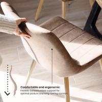 Juego de Sillas de Comedor ENA Latte Estilo Nórdico Vintage Asiento Acolchado, Respaldo Ergonómico, Diseño Elegante Color Beige Oscuro - details 5
