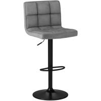 2, Sillas de Bar con Superficie de Terciopelo y Altura Ajustable, Taburete de Cocina Giratorio con Respaldo y Reposapiés - details 1