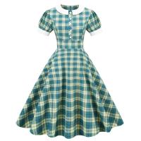 Elegante Vestido Vintage Rockabilly Cuello Penter-Pan Retro Araya A-e de Cintura Alta - details 1