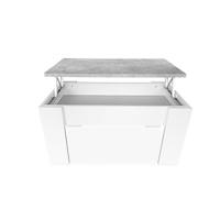 mesa centro elevable,  mesa con tapa color cemento, mesa de salón, mesa atractiva, mesa funcional