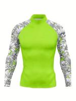 Protección solar para hombres, parte superior de traje de baño de cuello alto, de secado rápido, elástica - details 14