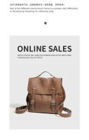 Bolso de cuero retro unisex Gran capacidad Diseño oblicuo Portátil Multifuncional - details 7