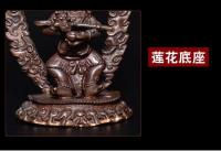 Estatua de Mahagala de dos armados, adorno de práctica de estatua de Buda de cobre puro tántrico tibetano hecho a mano de Nepal, tamaño pequeño - details 4