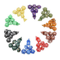 Sets de Dados DND 10 X 7 Polyhedral Dados (70pcs) Bolsa de Cordón Grande - details 3