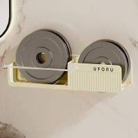 Soporte para secador de pelo montado en la pared, estante de almacenamiento para secador de pelo de gran capacidad, ahorro de espacio, organizador de secador de pelo de plástico autoadhesivo - details 4