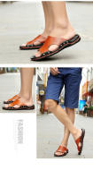 Nuevas sandalias de verano para hombre, zapatillas de playa de verano, sandalias de cuero genuino, zapatillas planas informales transpirables con agujeros - details 10