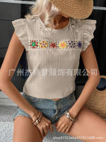 Blusa de manga corta de ganchillo para mujer 2025 Ence Bohemia Transparente Moda Primavera-Verano - details 19