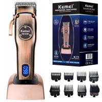 Kemei-cortadora de pelo profesional con pantalla LCD, máquina de corte de pelo eléctrica con Base de carga, batería de litio de 2200mah - details 0