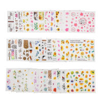 Pegatinas de Uñas de 48Pcs con Diseño de Girasol y Leopardo para Decoración de Arte de Uñas y Agua Set de Decalcomanías de Uñas - details 1